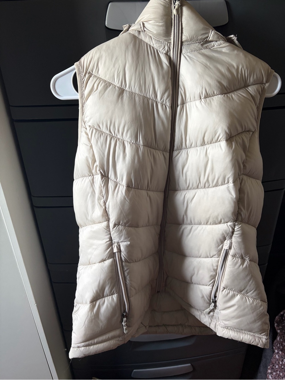 Charter Club Cream Quilted Puffer Vest